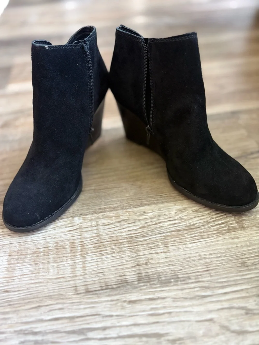 Lucky Brand Black Wedge Ankle Booties